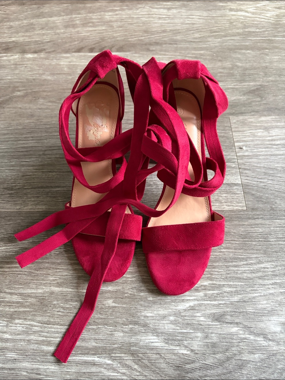 Women’s Wine Red lace Up Heels Size 8